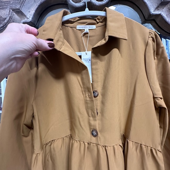 💛💛COPPER KEY MUSTARD COLOR A LINE DRESS SZ Small 💛💛NWT - Picture 5 of 16